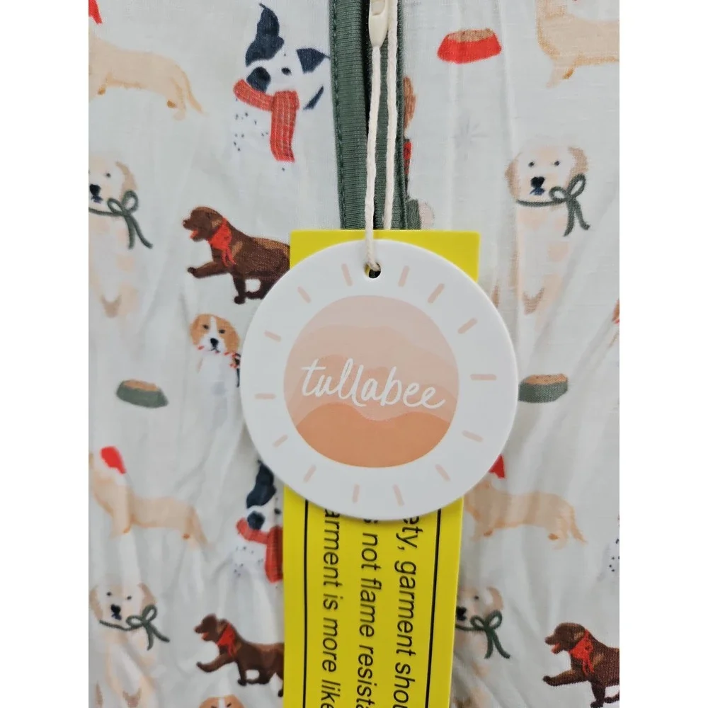 Tullabee Puppy Frenchie Dogs Christmas Stockings  Baby Sleeper Romper 6-9 Months